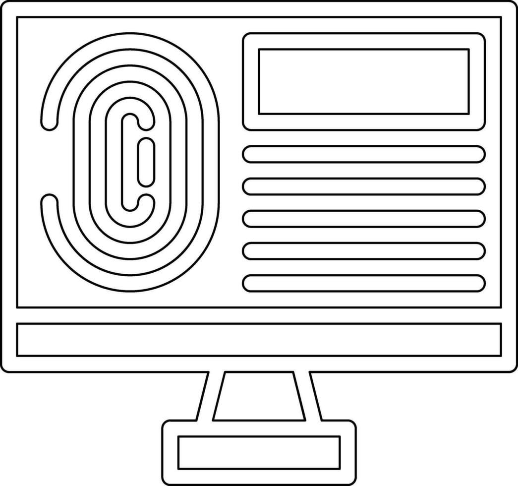 Fingerprint Database Vector Icon