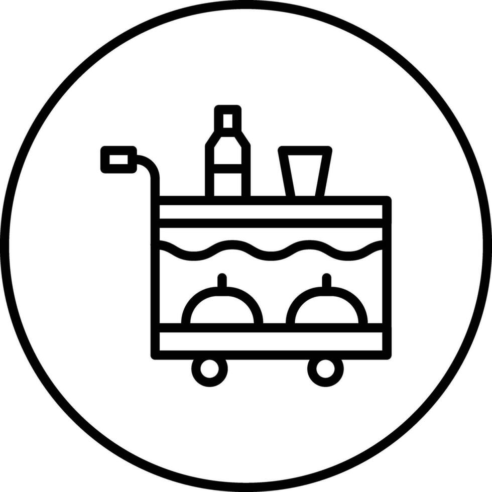 Airplane Food Trolley Vector Icon