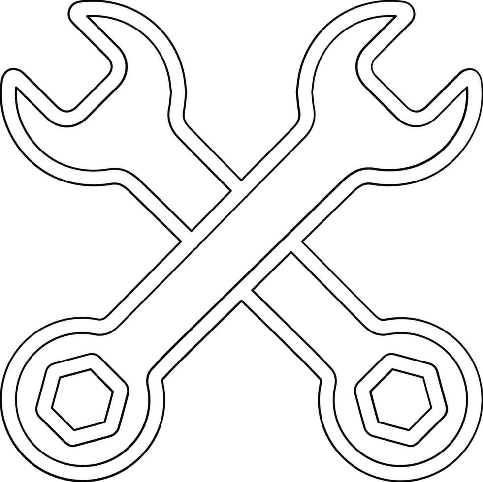 Cross Wrench Vector Icon