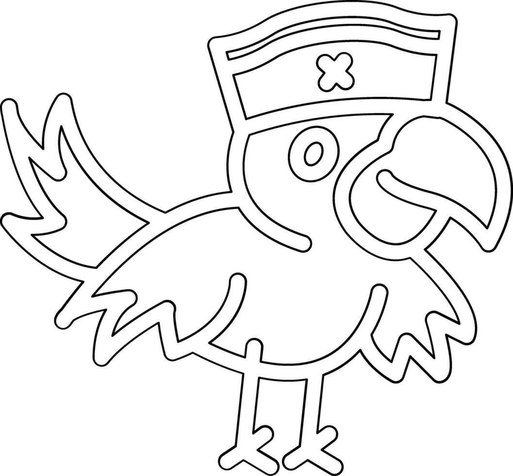 Pirate Parrot Vector Icon