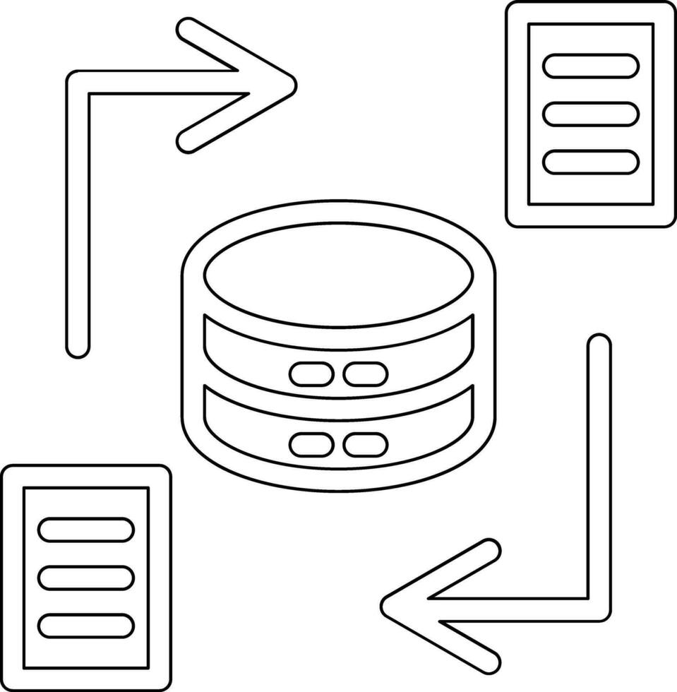 icono de vector de sincronización de datos