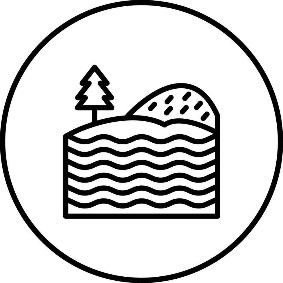Lake Landscape Vector Icon