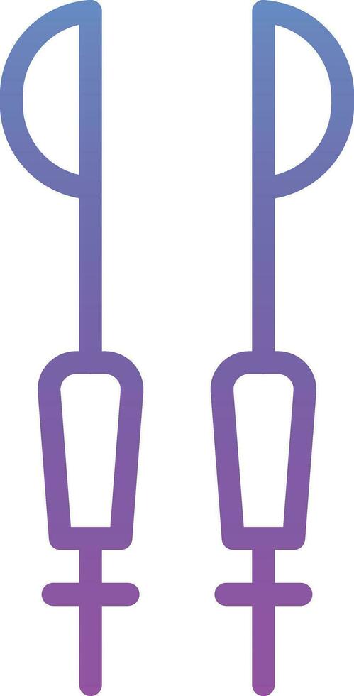 Ski Sticks Vector Icon