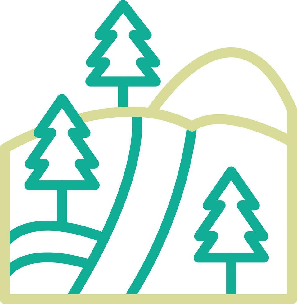 Pine Trees Landscape Vector Icon