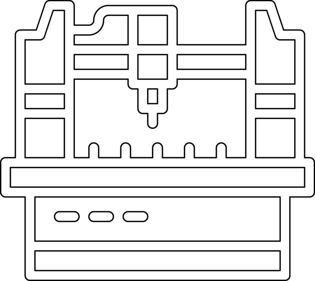 icono de vector de máquina cnc