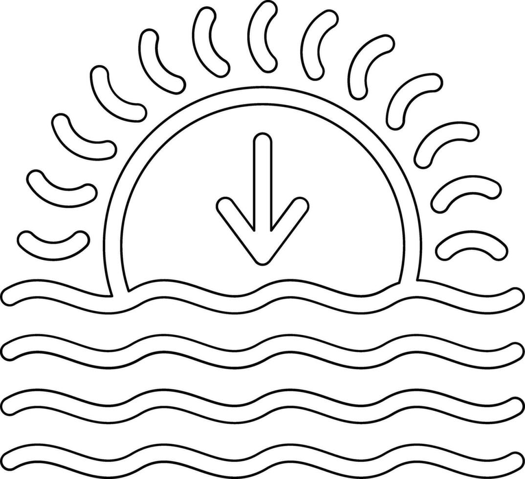 icono de vector de puesta de sol