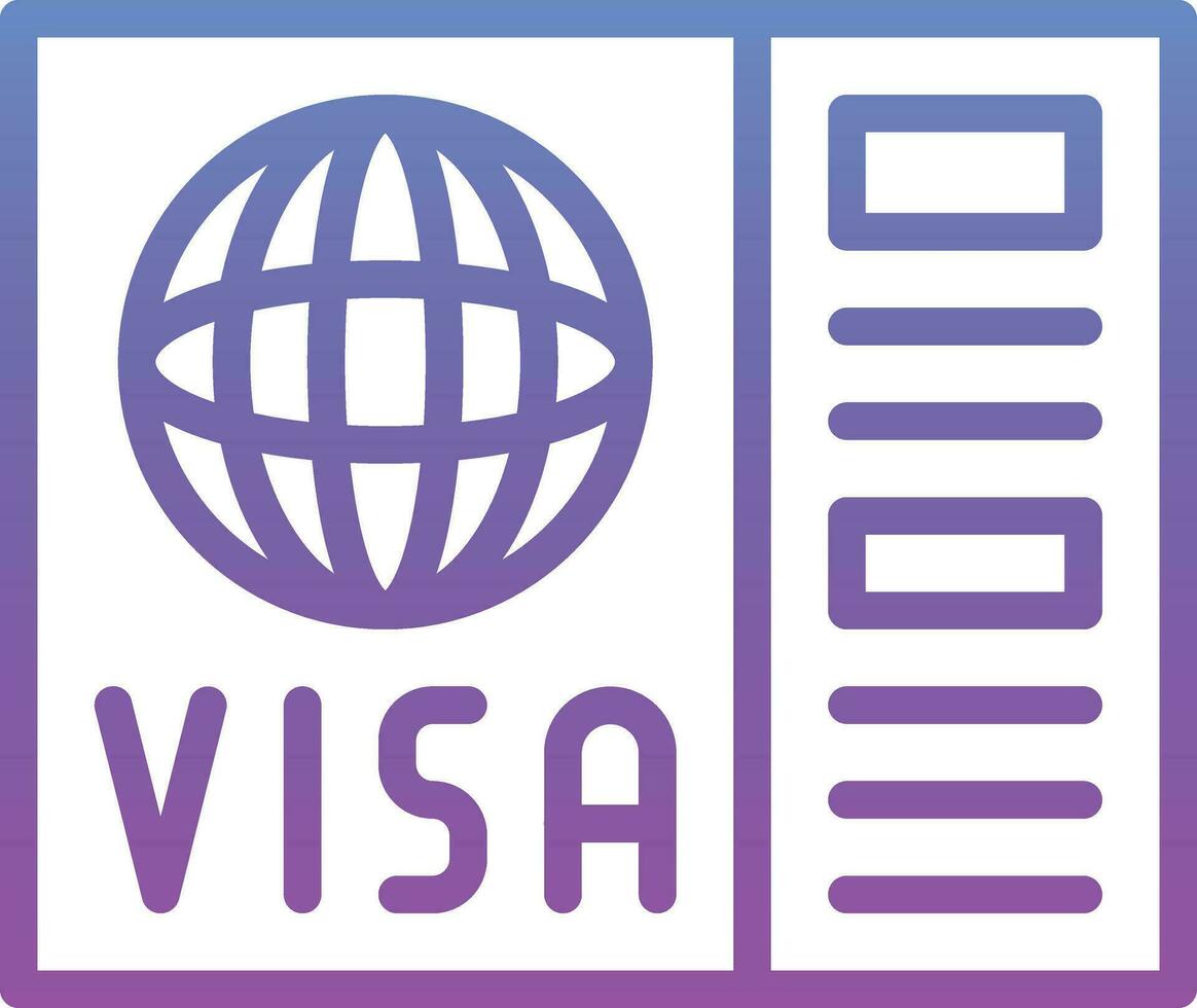 icono de vector de visa