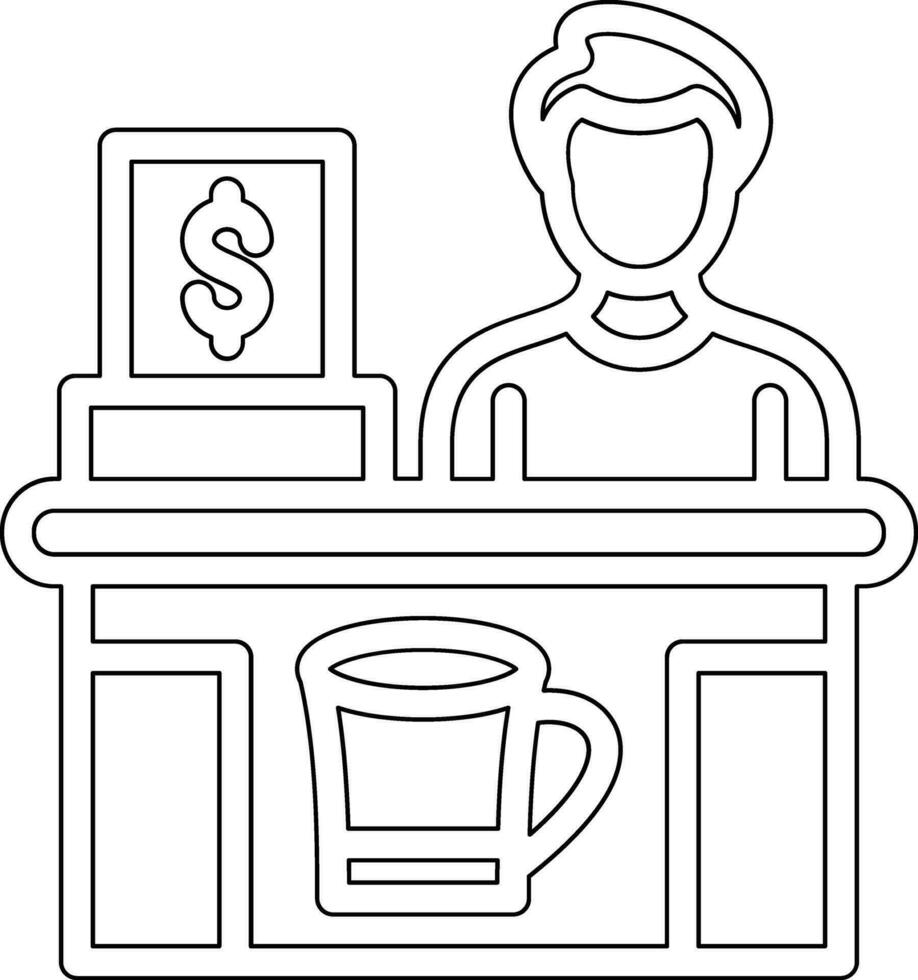 Bar Cashier Vector Icon