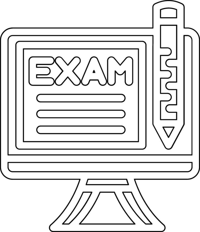 icono de vector de examen en línea