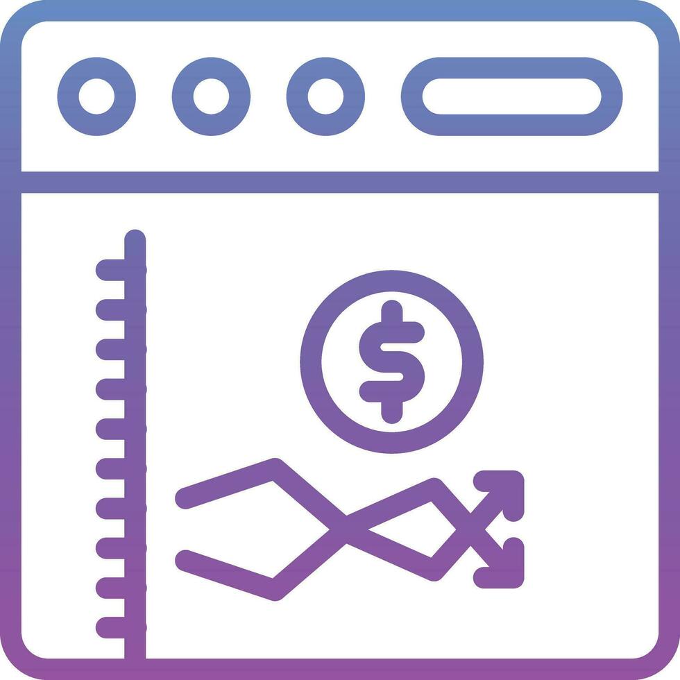 Stock Market Webpage Vector Icon