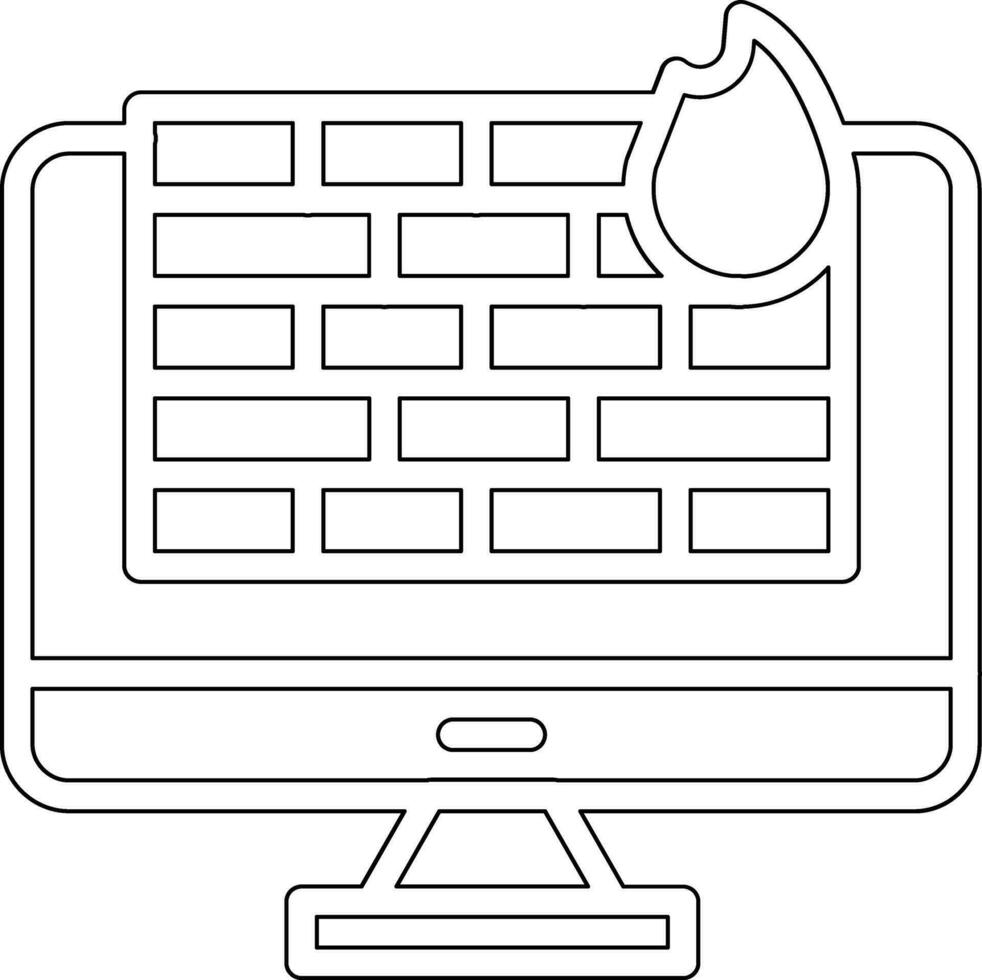 Computer Firewall Vector Icon
