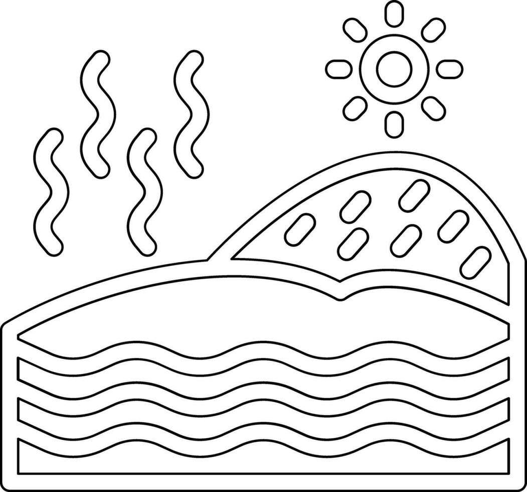 Hot Spring Landscape Vector Icon