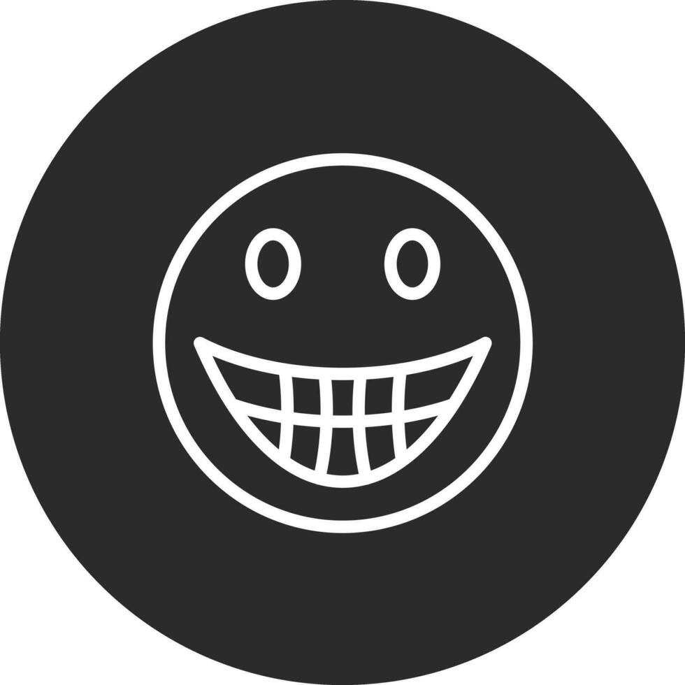 sonriendo cara con grande ojos vector icono