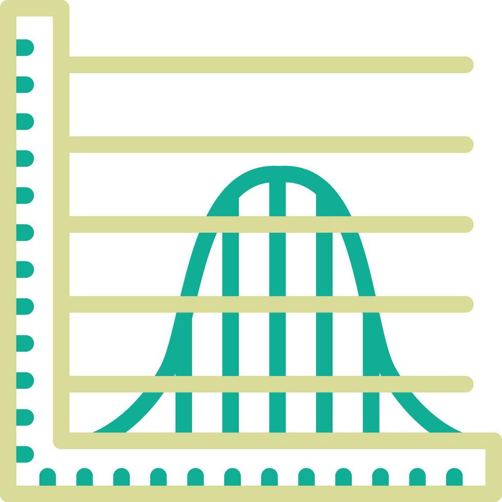 Bell Curve on Graph Vector Icon