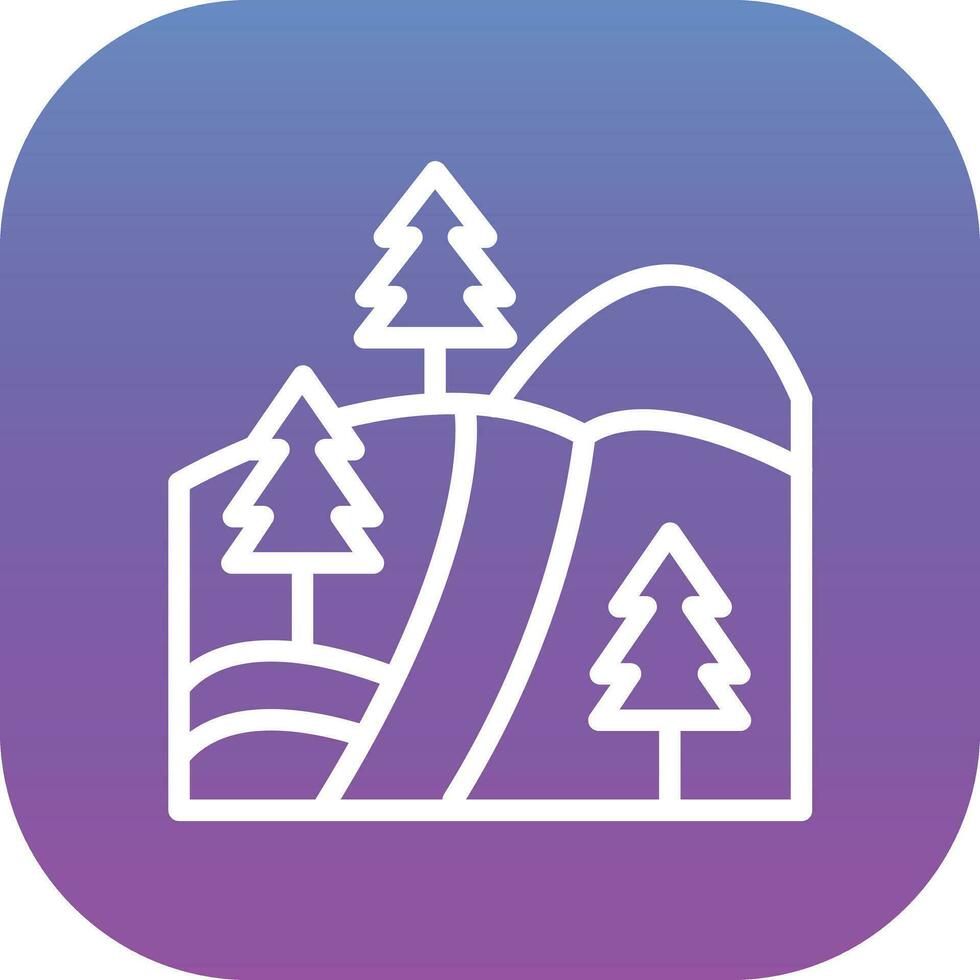 Pine Trees Landscape Vector Icon