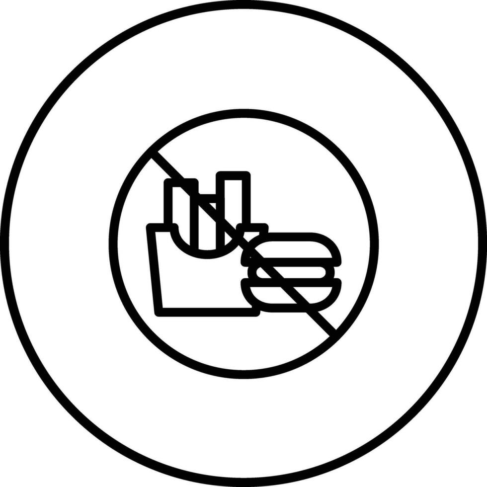 No Fast Food Vector Icon