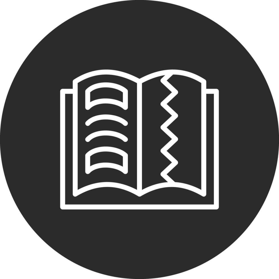 icono de vector de libro rasgado