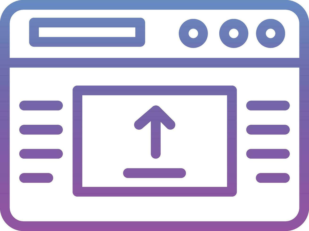 página web subir vector icono