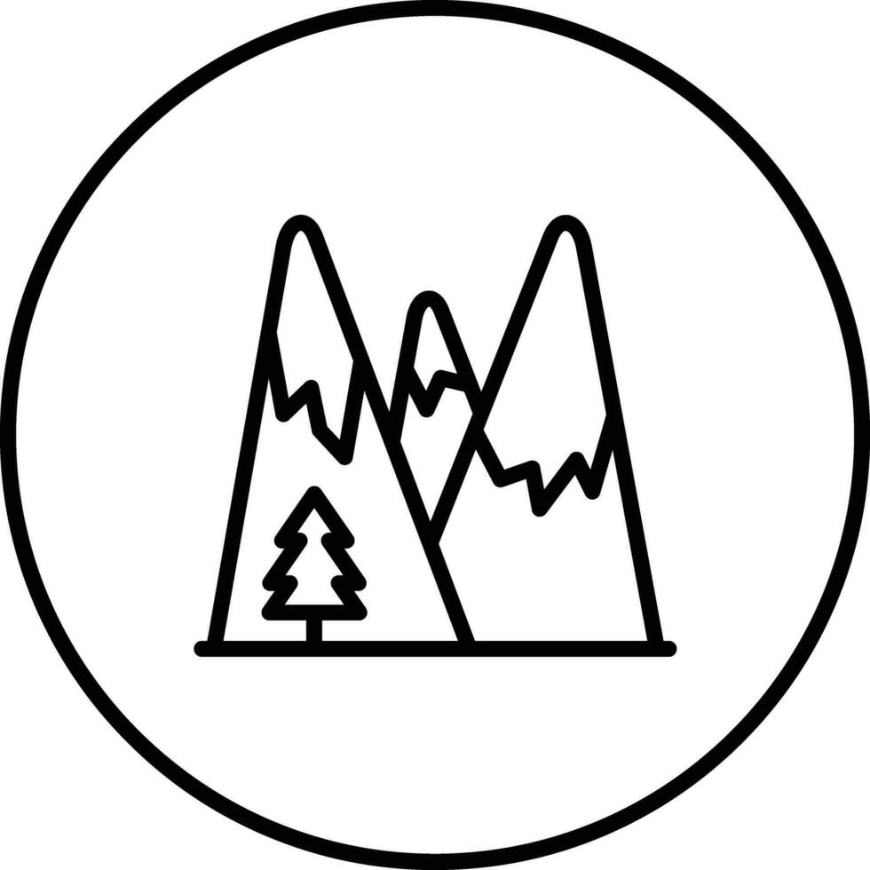 montañas paisaje vector icono