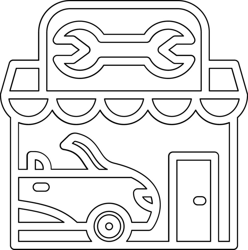 icono de vector de taller de reparación de automóviles