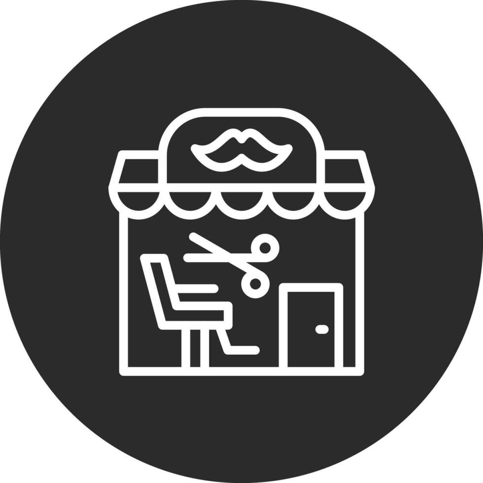 icono de vector de tienda de peluquero