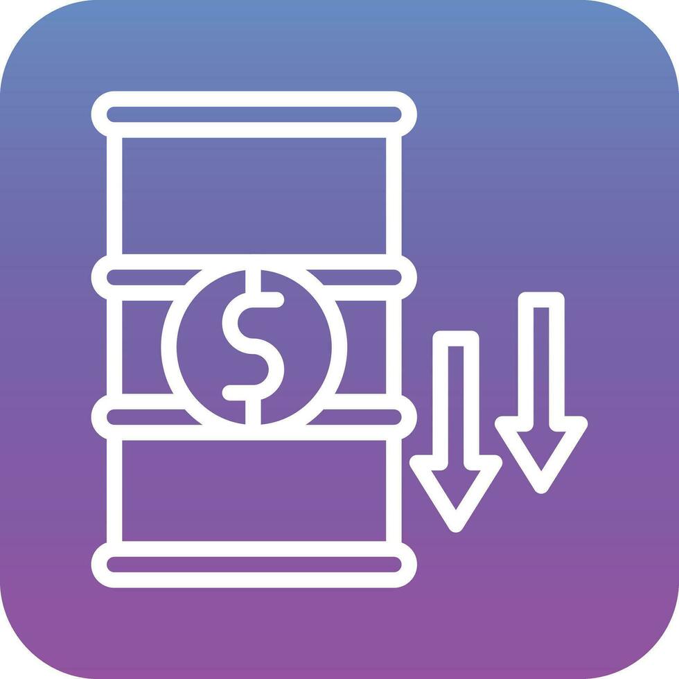 Oil Price Decrease Vector Icon