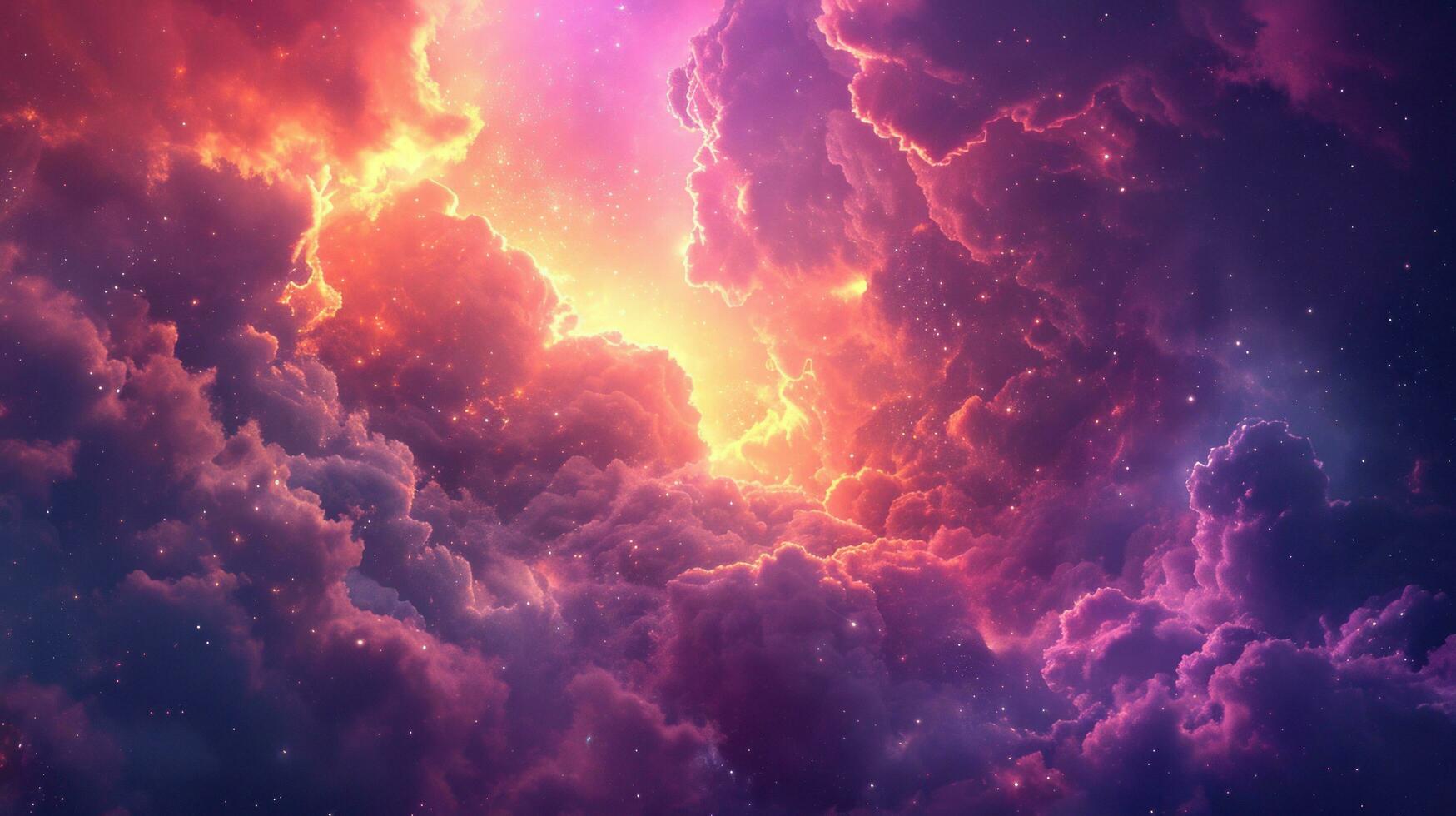 AI generated Ethereal lights, dreamy clouds, and a sense of magic for romantic fantasies photo