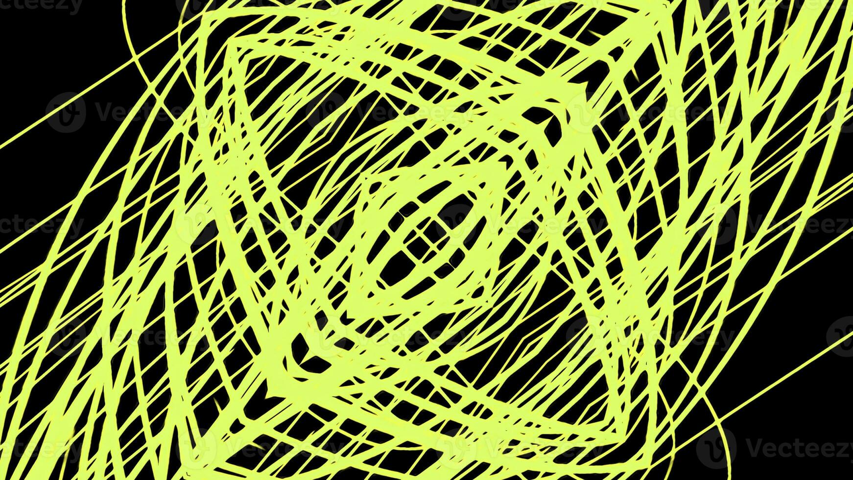 Geometric moving construction of lines. Design. Lines in drawing of moving structure with geometric patterns. Psychedelic linear pattern of lines on black background photo