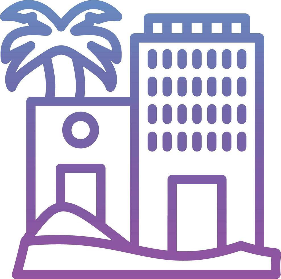 Desert Hotel Vector Icon