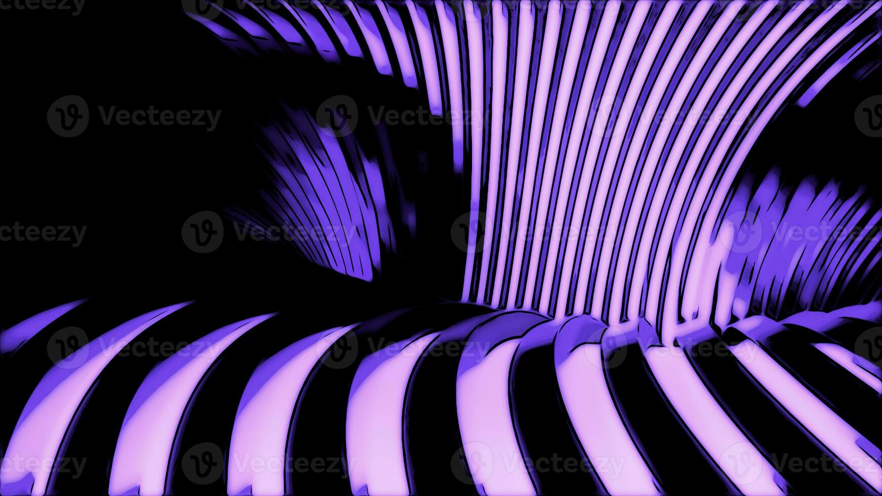 Moving shimmering lines in dark 3d tunnel. Design. Abstract flow of dark hole with colored lines. Moving lines in tunnel flow from side photo