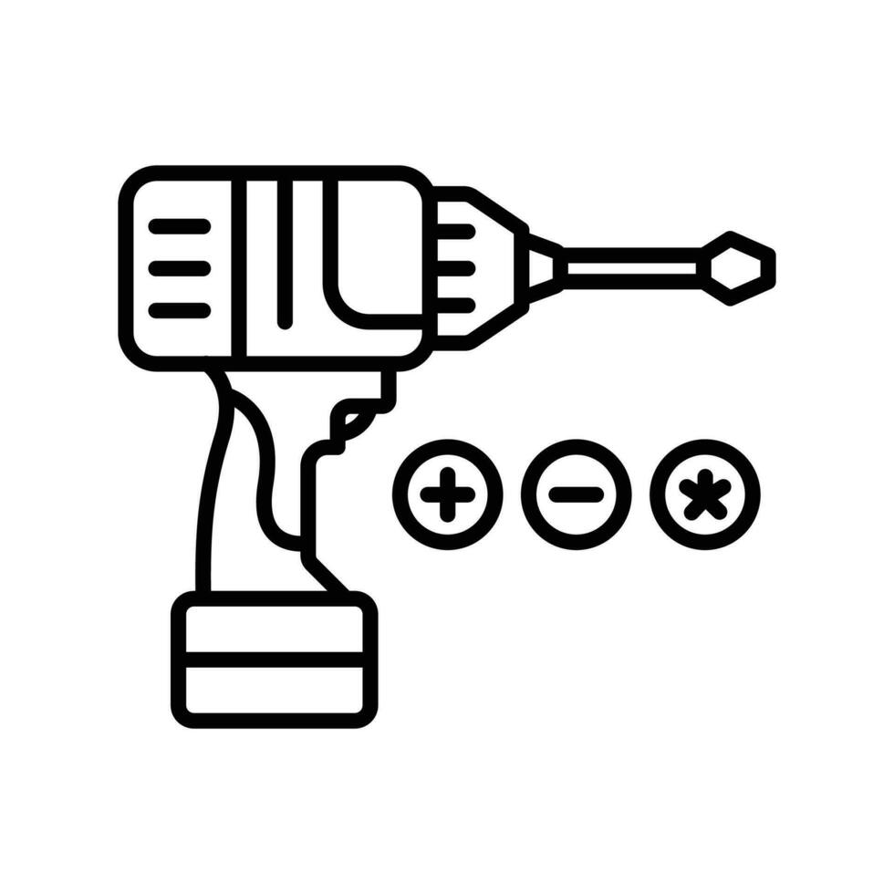 Impact Driver icon. outline icon vector