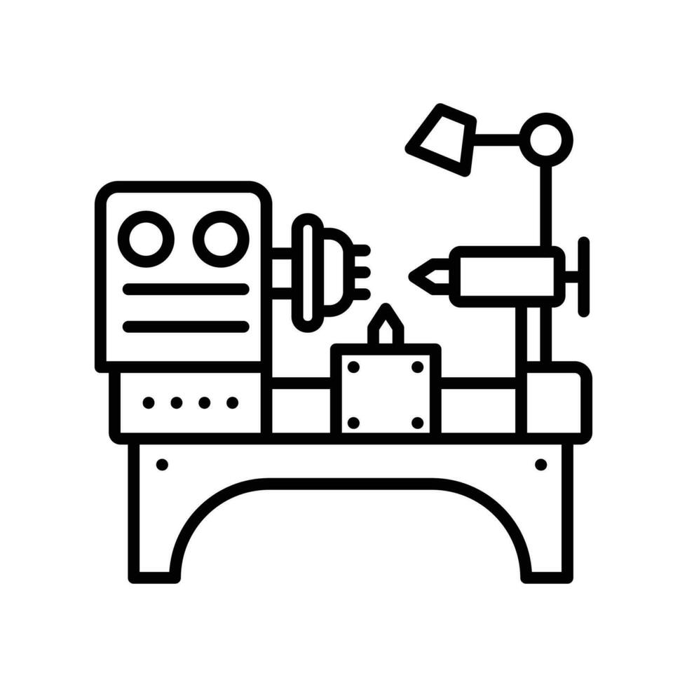 Lathe icon. outline icon vector