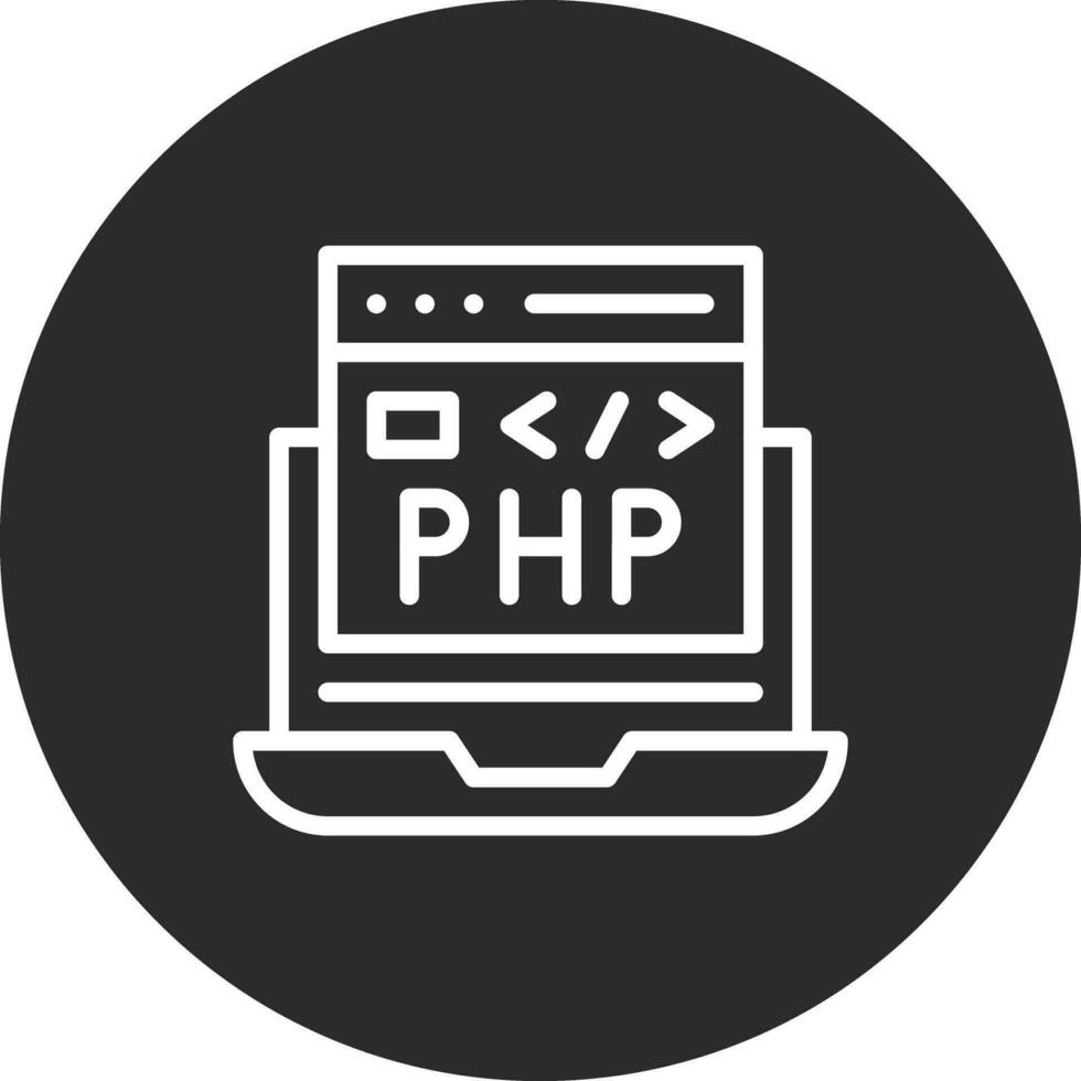 icono de vector de codificación php