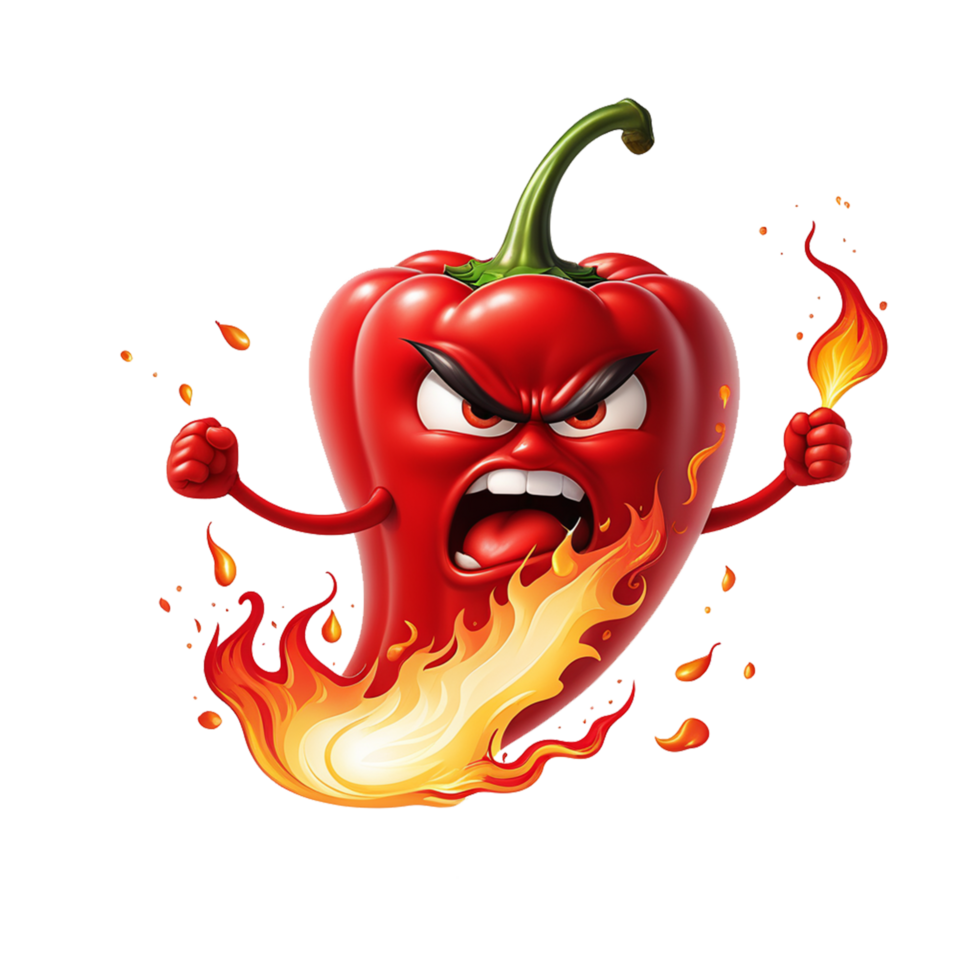 AI generated illustration of chili character expressions png