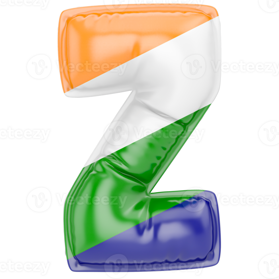 Balloon Z Font Indian color of flag png