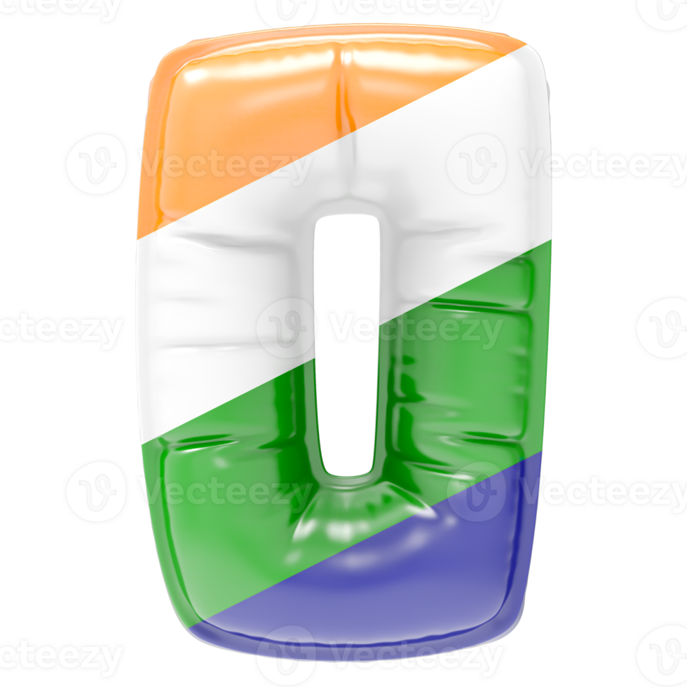 Balloon 0 Number Indian color of flag png