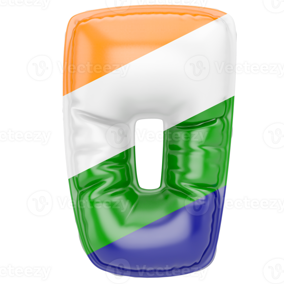 Balloon O Font Indian color of flag png