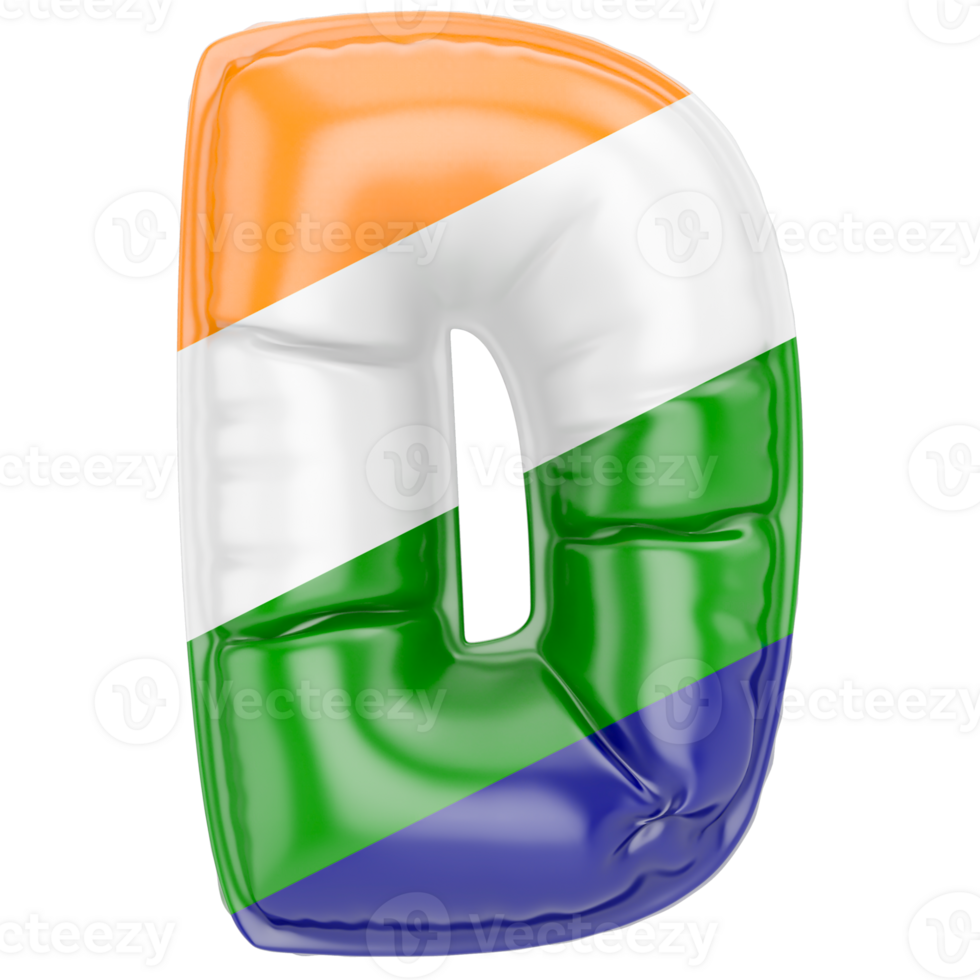 Balloon D Font Indian color of flag png