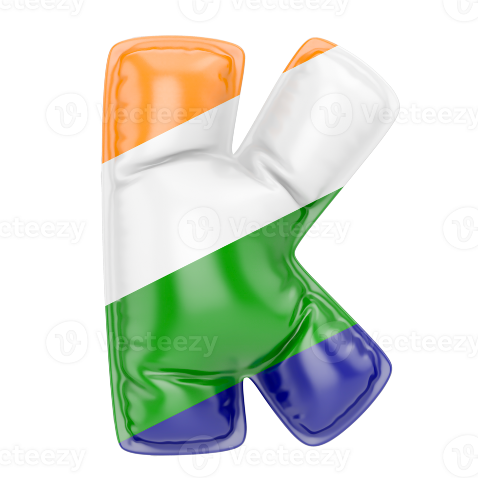 Balloon K Font Indian color of flag png