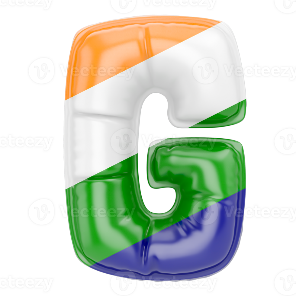 Balloon G Font Indian color of flag png