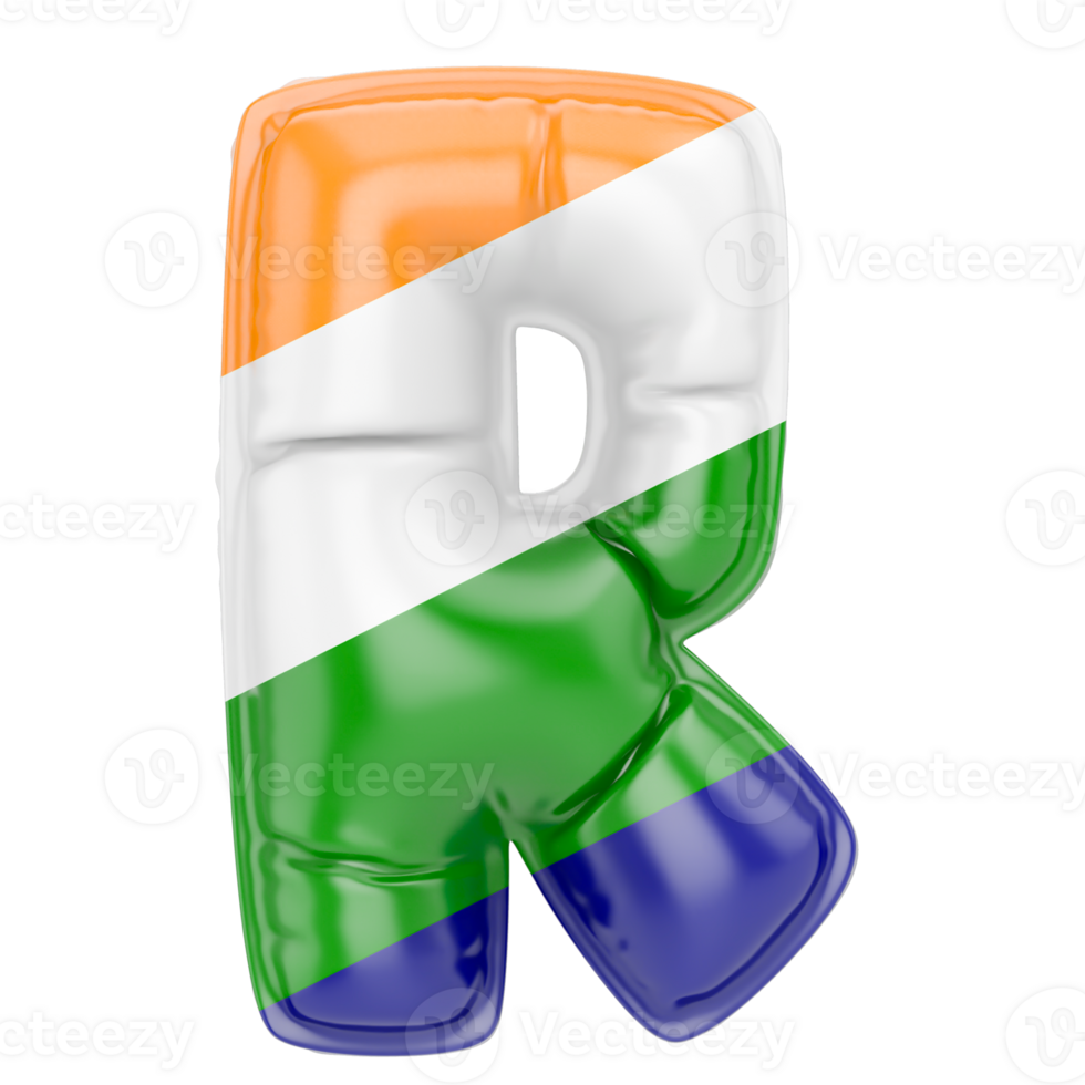 Balloon R Font Indian color of flag png