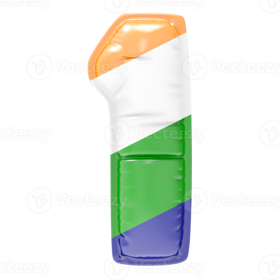 Balloon 1 Number Indian color of flag png