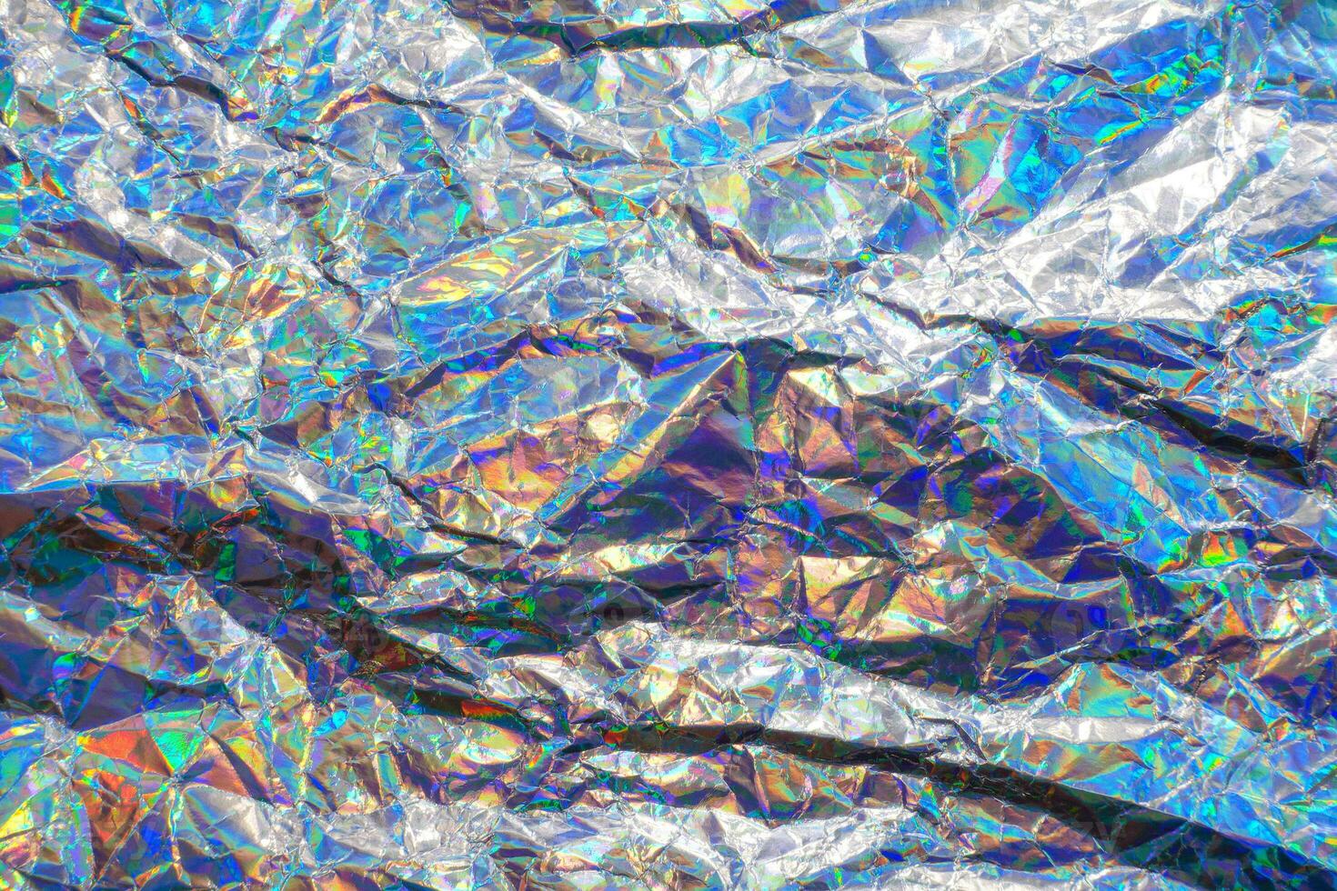 Crumpled Holographic Foil Paper Textures photo