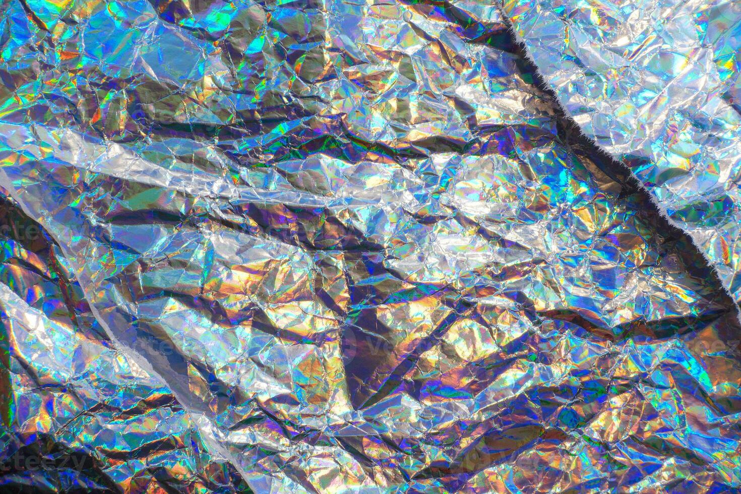 Crumpled Holographic Foil Paper Textures photo