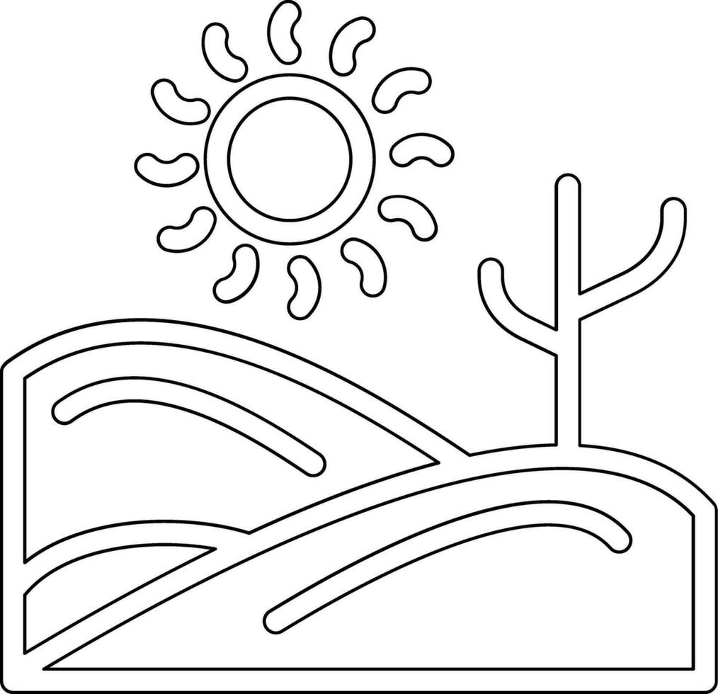 Desert Day Landscape Vector Icon