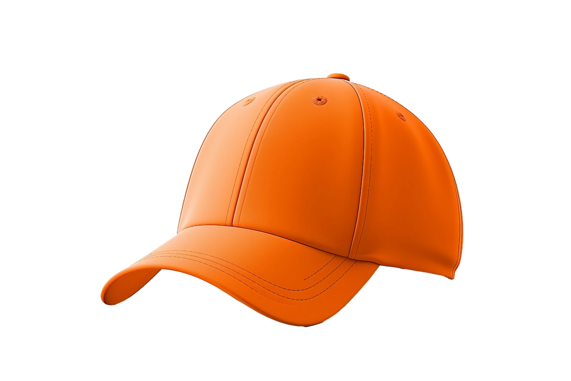 AI generated Orange Baseball Cap Style on a transparent background