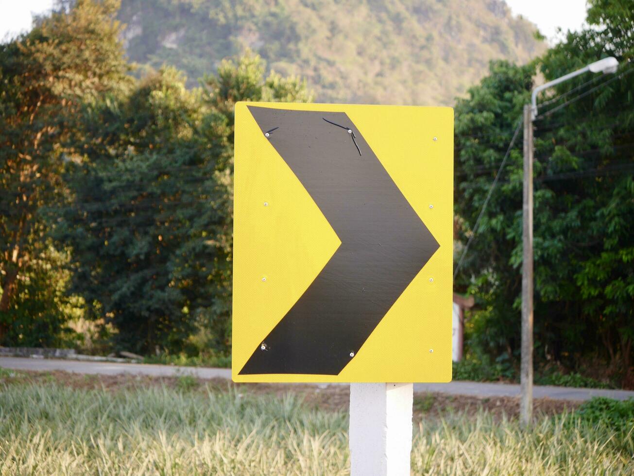 traffic road signs, Caution yellow road signs arrows, Turn right arrow to the right ahead yellow diamond sign road, road arrows sign symbol button transparent background photo