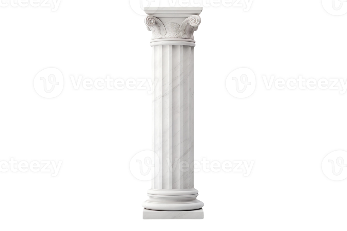 AI generated Classical Marble Column on transparent background. png