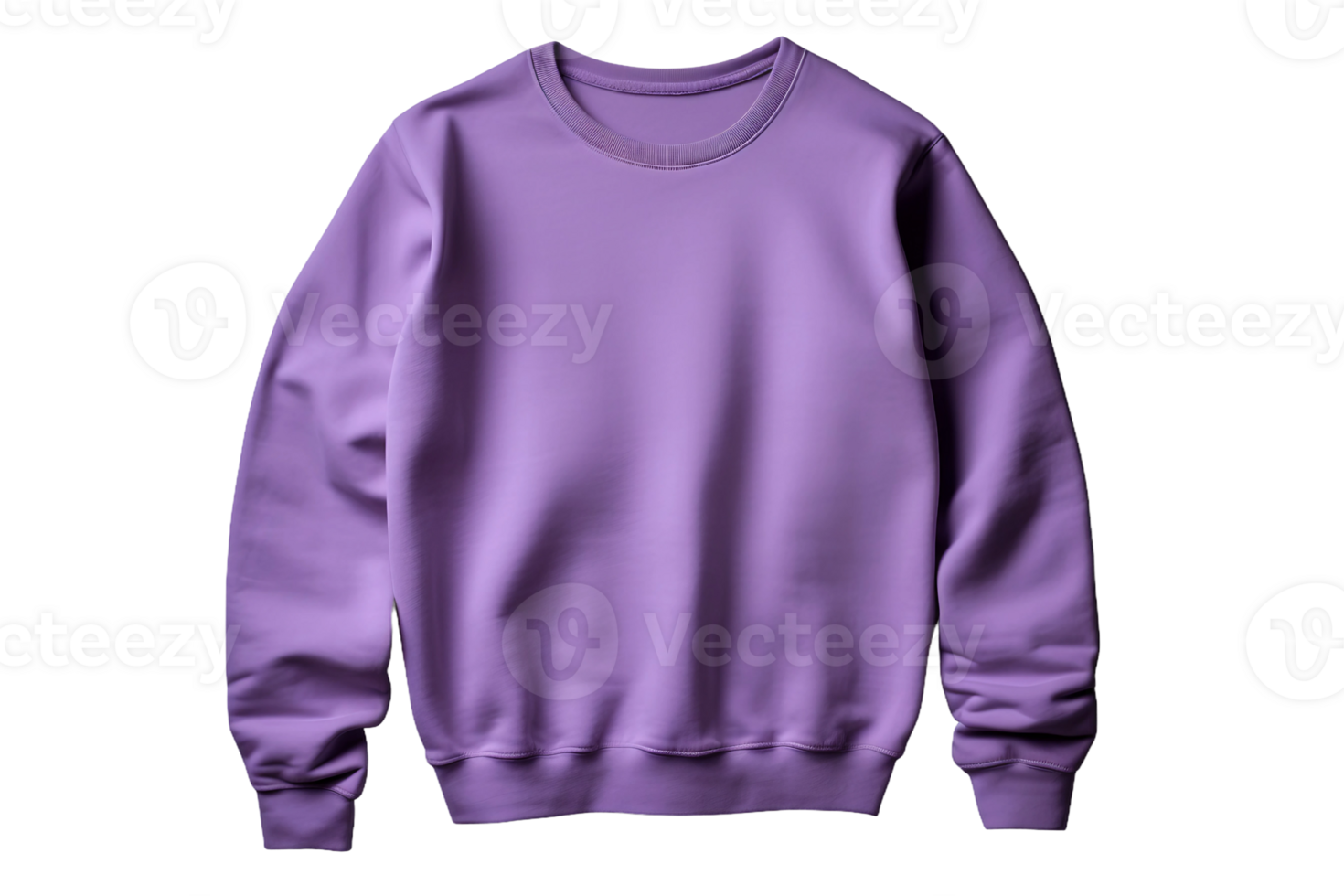 AI generated Purple Sweatshirt Style on a transparent background. png