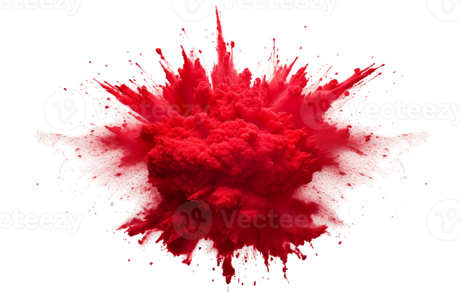 AI generated Red Explosion on a transparent background. png